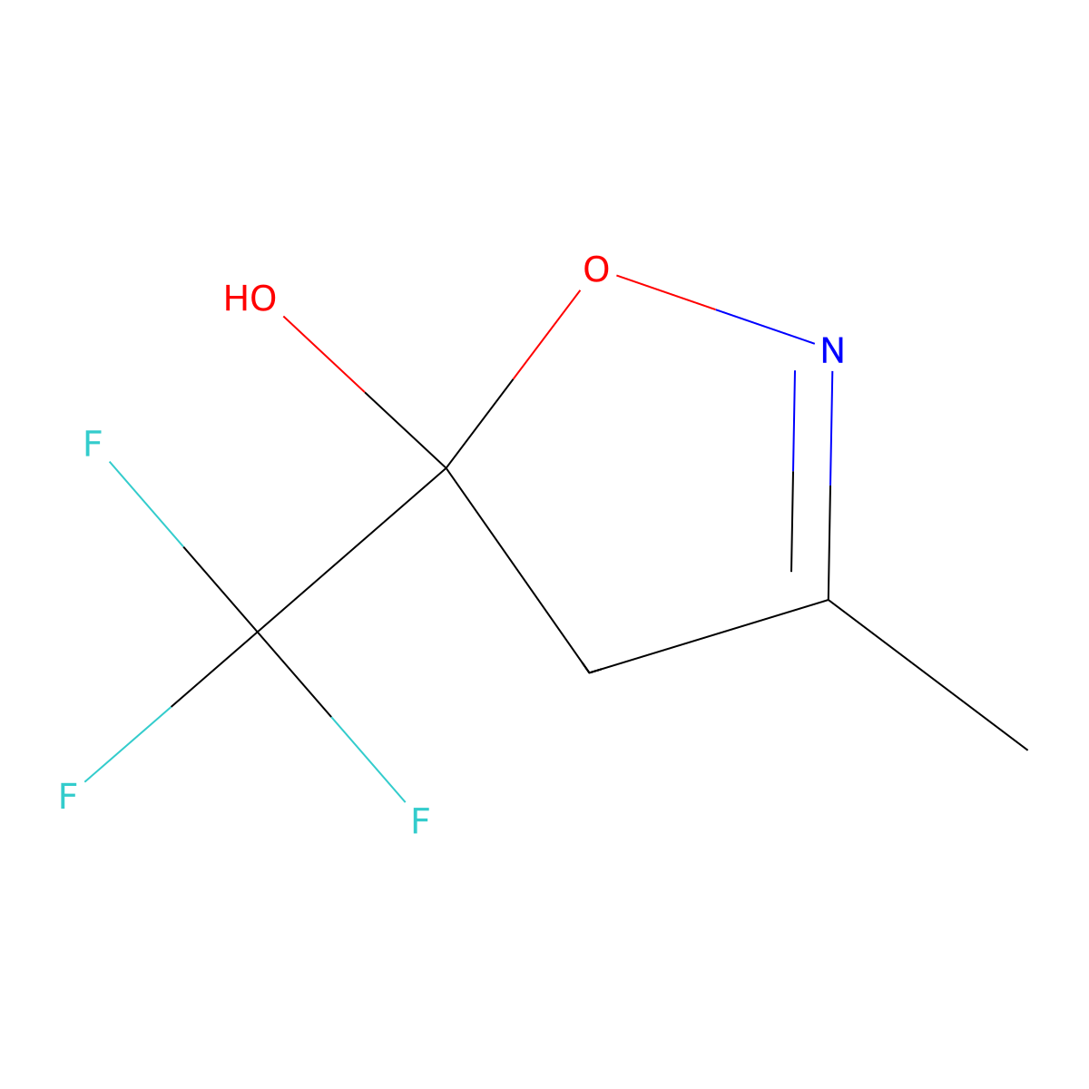 3-Methyl-5-(trifluoromethyl)-4,5-dihydroisoxazol-5-ol molecular structure, CAS 51479-84-6