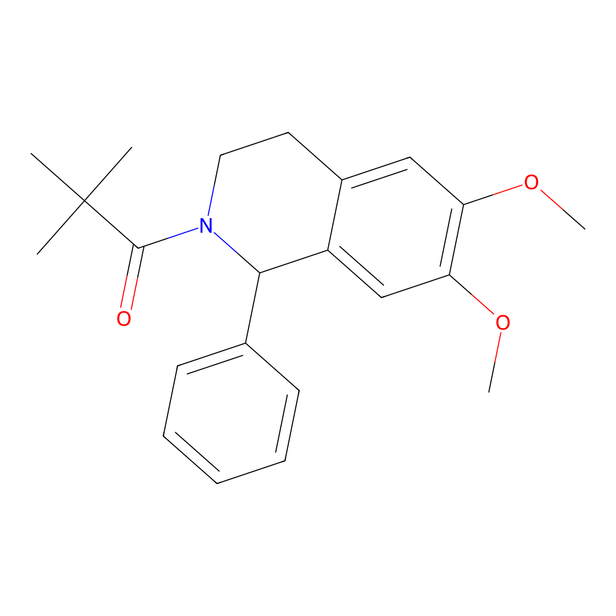 2-(2,2-Dimethylpropanoyl)-6,7-dimethoxy-1-phenyl-1,2,3,4-tetrahydroisoquinoline molecular structure, CAS 514793-03-4