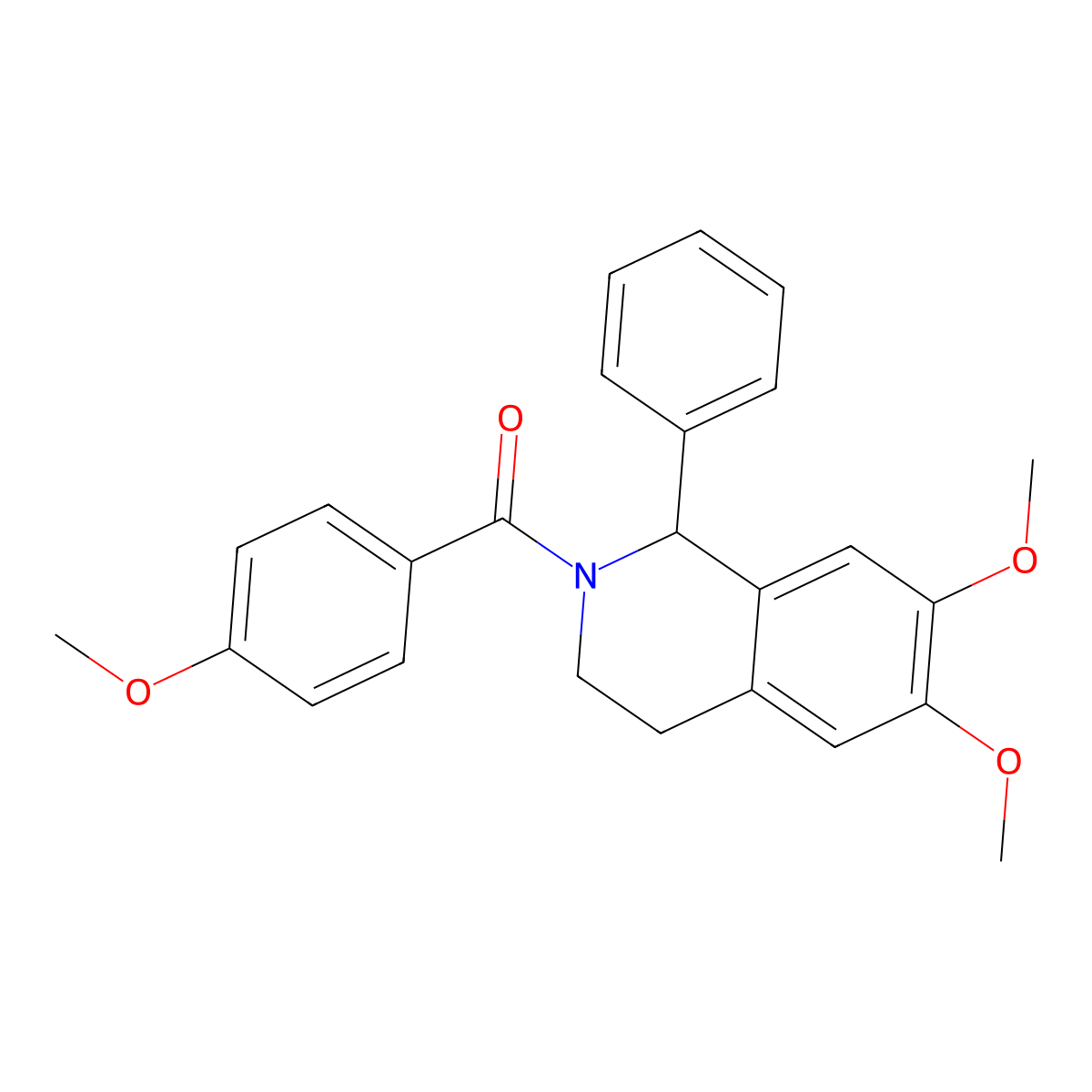 6,7-Dimethoxy-2-(4-methoxybenzoyl)-1-phenyl-1,2,3,4-tetrahydroisoquinoline molecular structure, CAS 514793-05-6