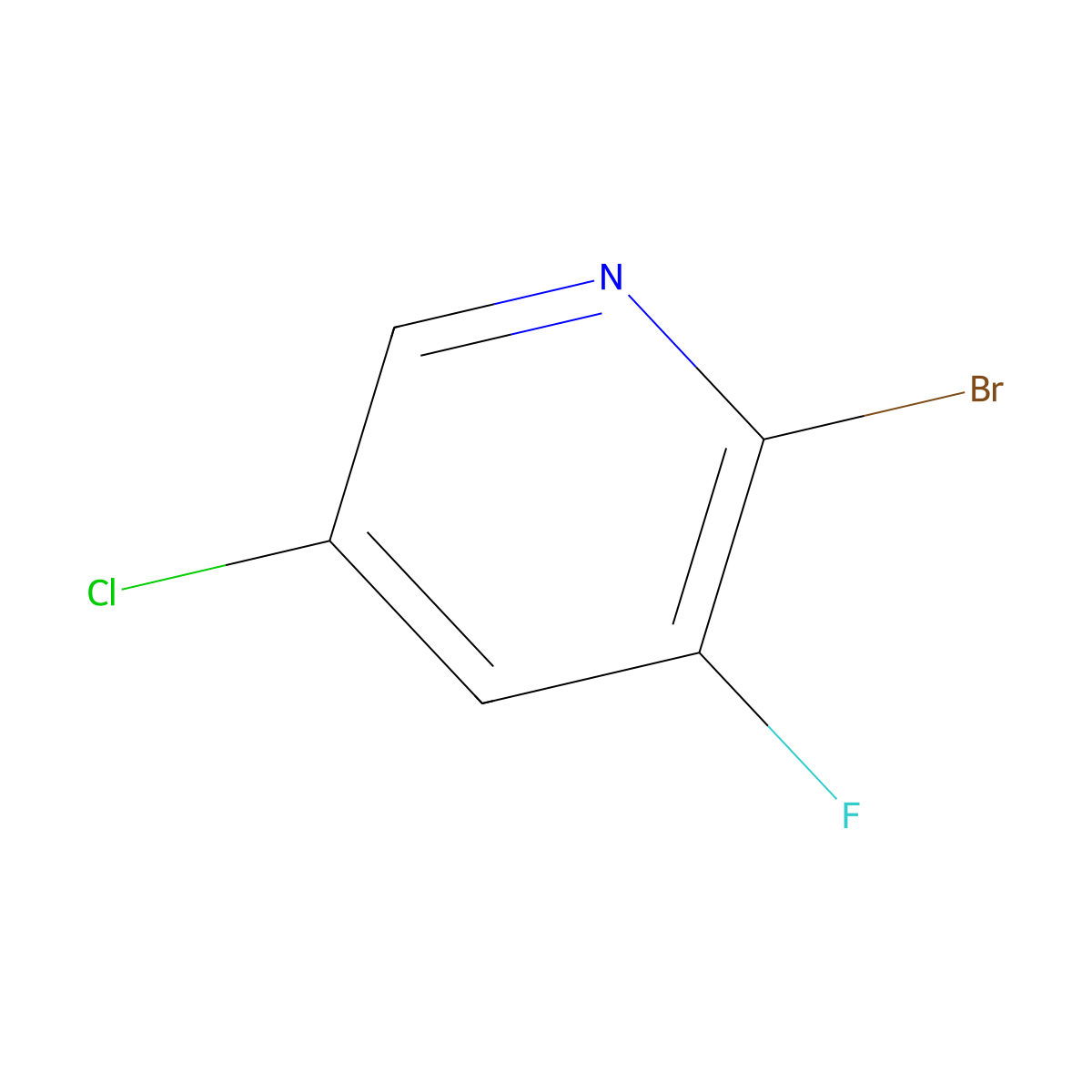 2-Bromo-5-chloro-3-fluoropyridine molecular structure, CAS 514797-97-8