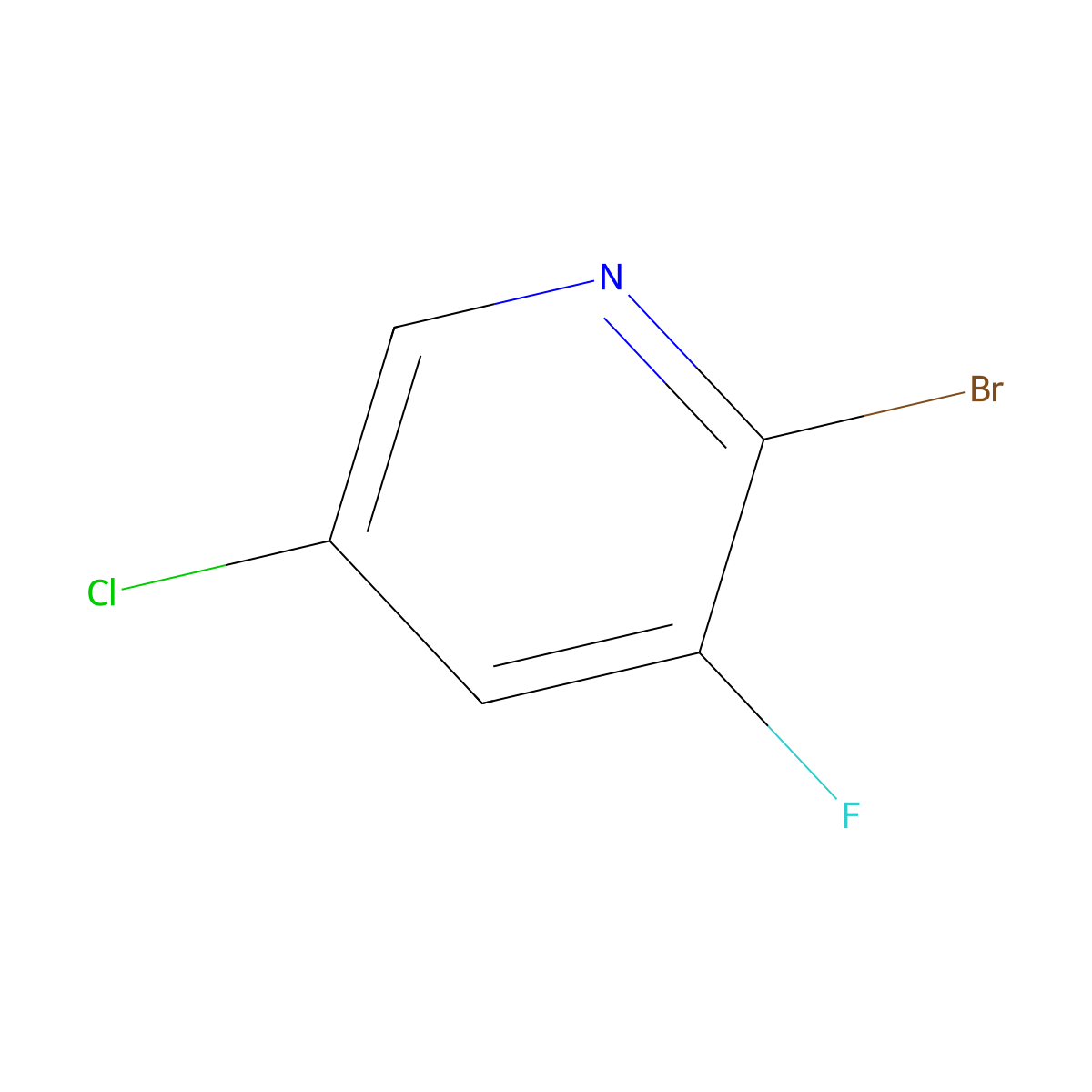 2-Bromo-5-chloro-3-fluoropyridine molecular structure, CAS 514797-97-8