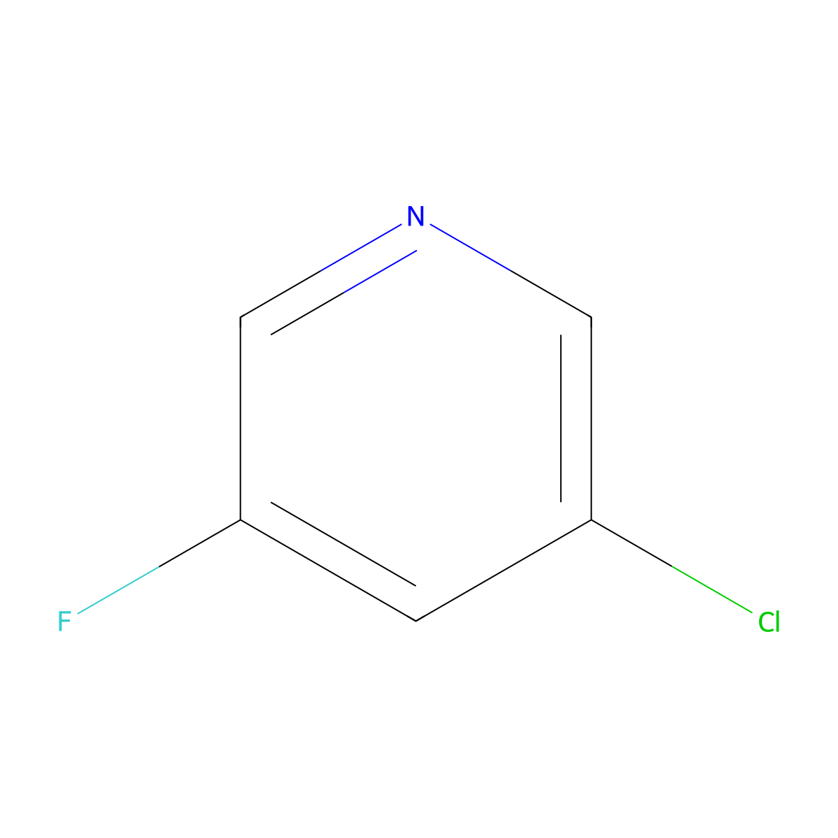 3-Chloro-5-fluoropyridine molecular structure, CAS 514797-99-0