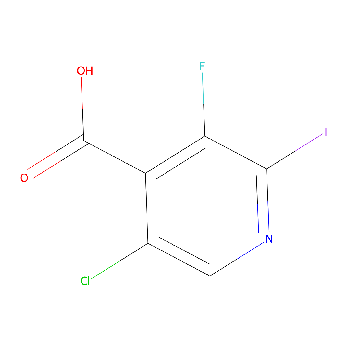 5-Chloro-3-fluoro-2-iodo-4-pyridinecarboxylic acid molecular structure, CAS 514798-02-8