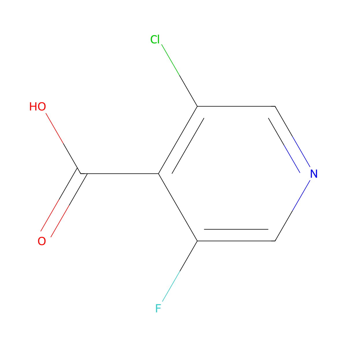 3-Chloro-5-fluoroisonicotinic acid molecular structure, CAS 514798-03-9
