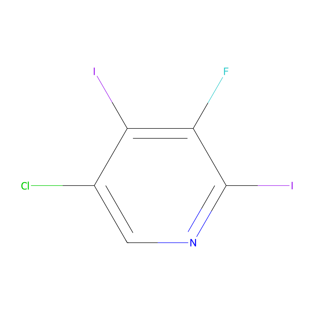 5-Chloro-3-fluoro-2,4-diiodopyridine molecular structure, CAS 514798-06-2