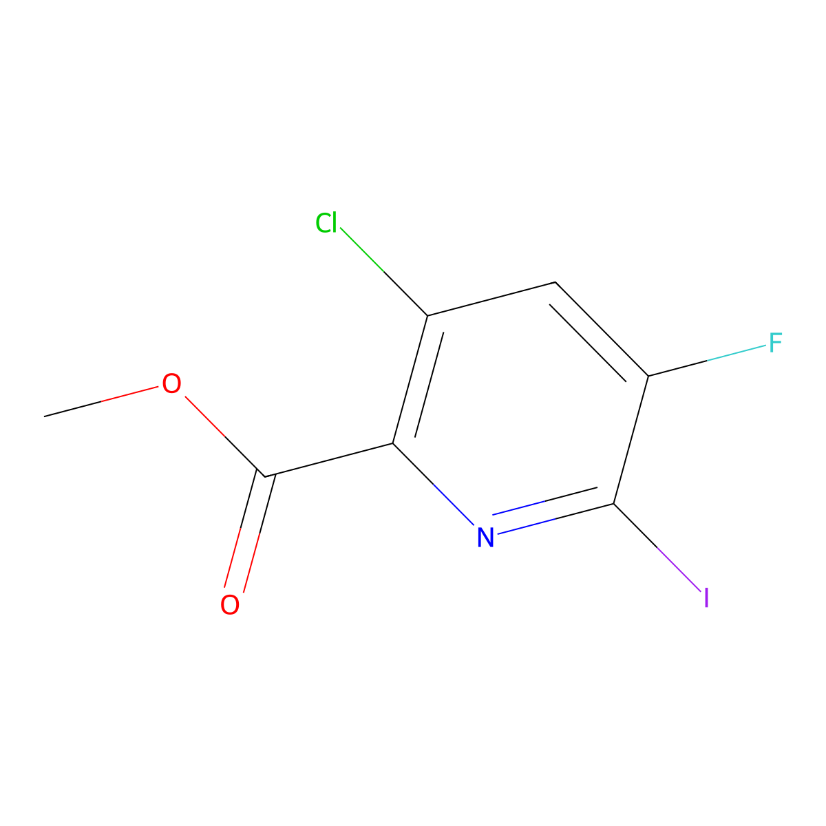 Methyl 3-chloro-5-fluoro-6-iodopicolinate molecular structure, CAS 514798-20-0