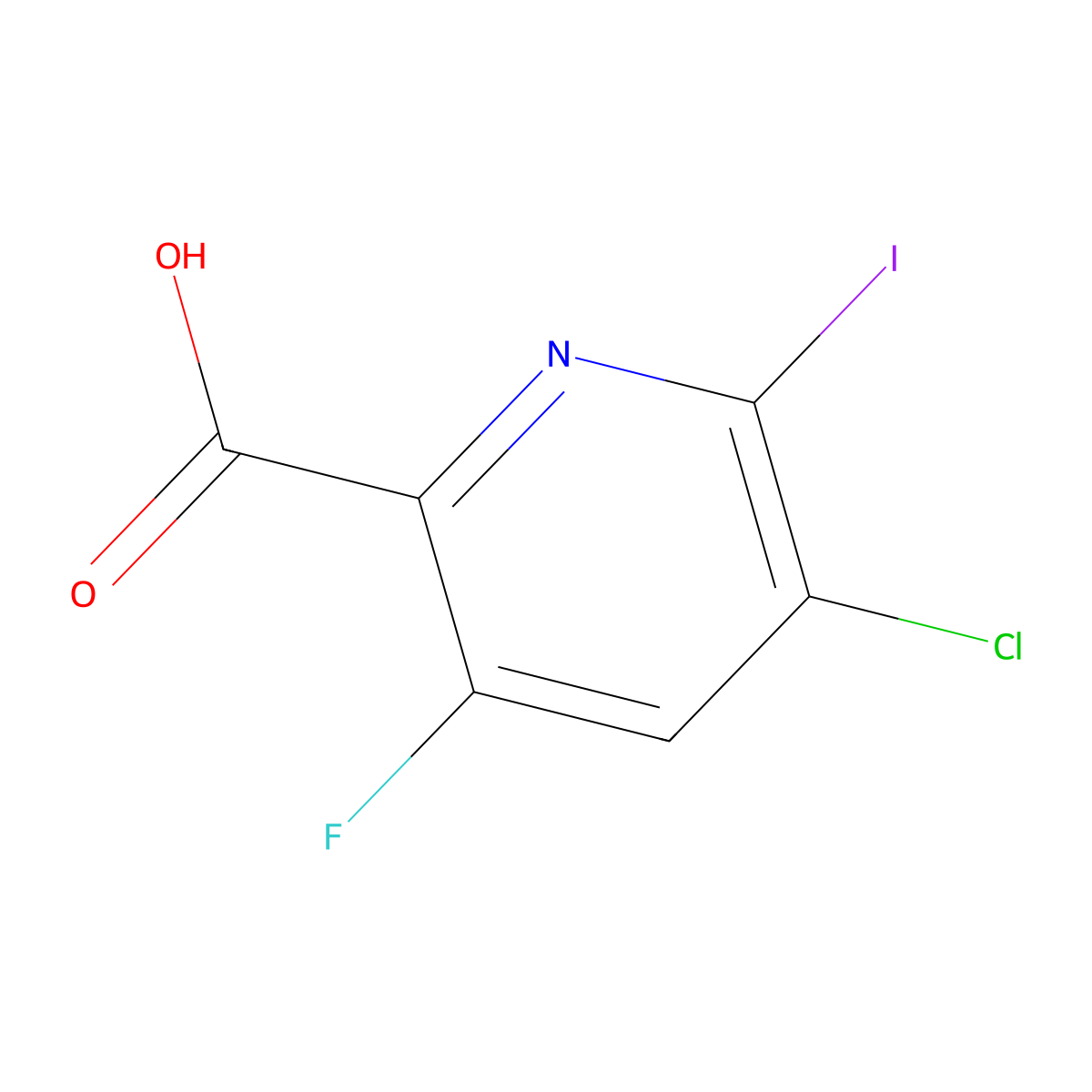 5-Chloro-3-fluoro-6-iodopyridine-2-carboxylic acid molecular structure, CAS 514798-21-1