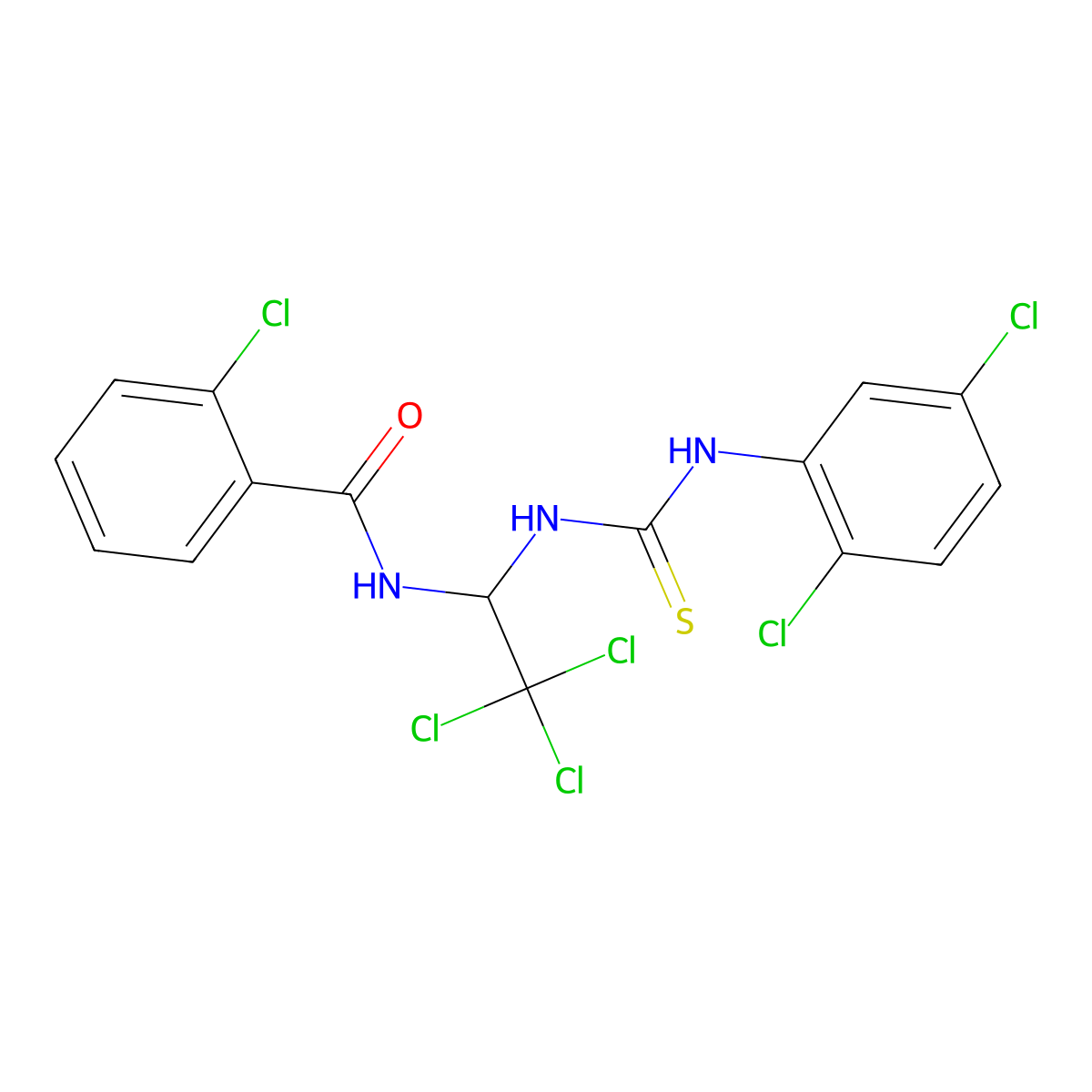 2-chloro-N-(2,2,2-trichloro-1-{[(2,5-dichloroanilino)carbothioyl]amino}ethyl)benzamide molecular structure, CAS 5148-45-8