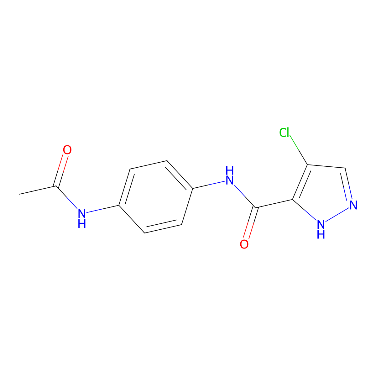 N-[4-(acetylamino)phenyl]-4-chloro-1H-pyrazole-3-carboxamide molecular structure, CAS 514800-18-1