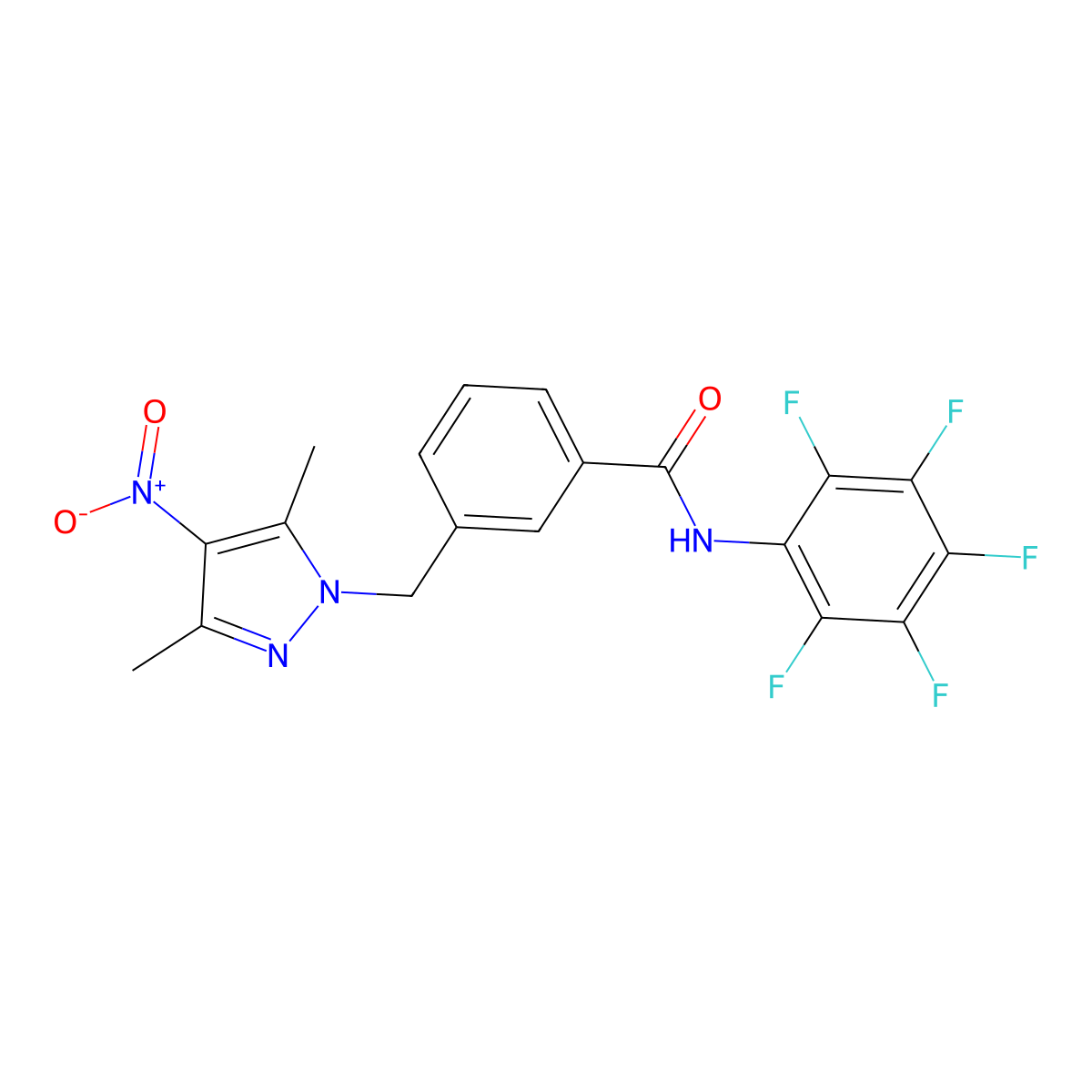 3-[(3,5-dimethyl-4-nitropyrazol-1-yl)methyl]-N-(2,3,4,5,6-pentafluorophenyl)benzamide molecular structure, CAS 514800-37-4