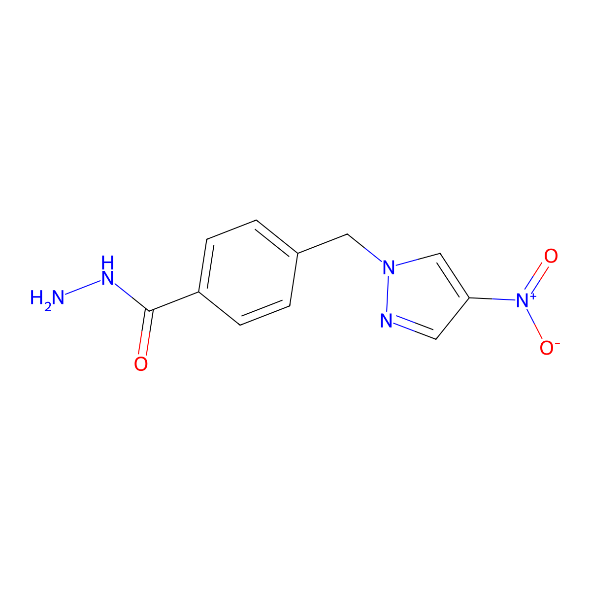 4-[(4-Nitro-1H-pyrazol-1-yl)methyl]benzoic acid hydrazide molecular structure, CAS 514800-73-8