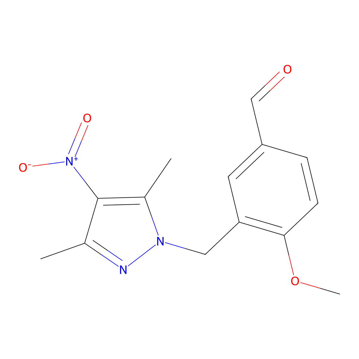3-((3,5-Dimethyl-4-nitro-1H-pyrazol-1-yl)methyl)-4-methoxybenzaldehyde molecular structure, CAS 514800-77-2