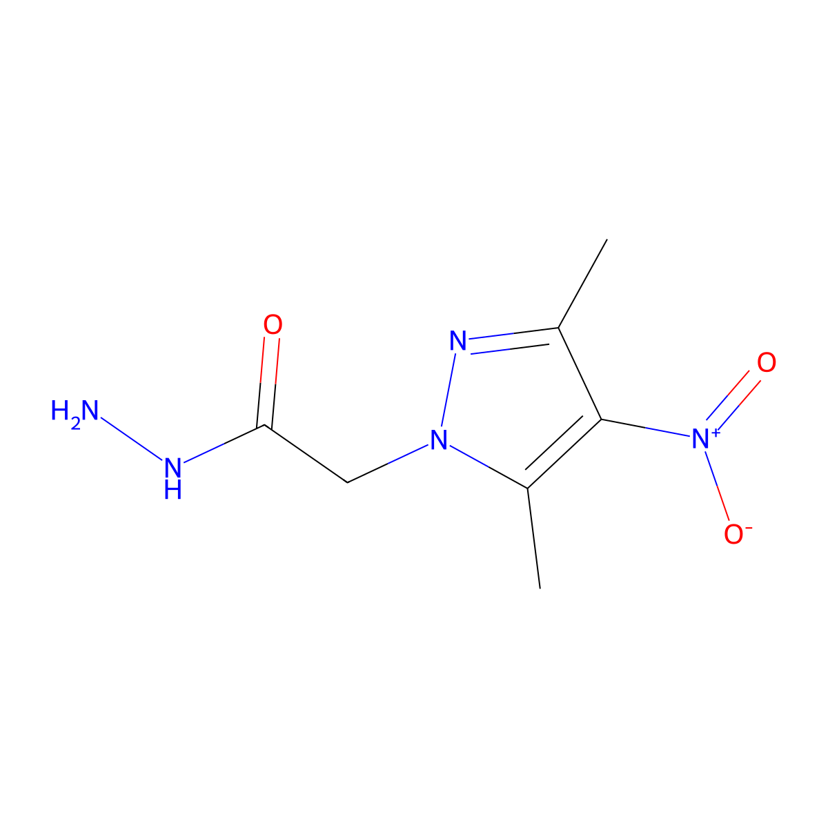 2-(3,5-dimethyl-4-nitro-1H-pyrazol-1-yl)acetohydrazide molecular structure, CAS 514800-91-0
