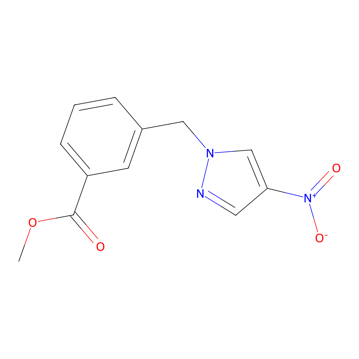 Methyl 3-[(4-nitro-1H-pyrazol-1-yl)methyl]benzoate molecular structure, CAS 514800-95-4