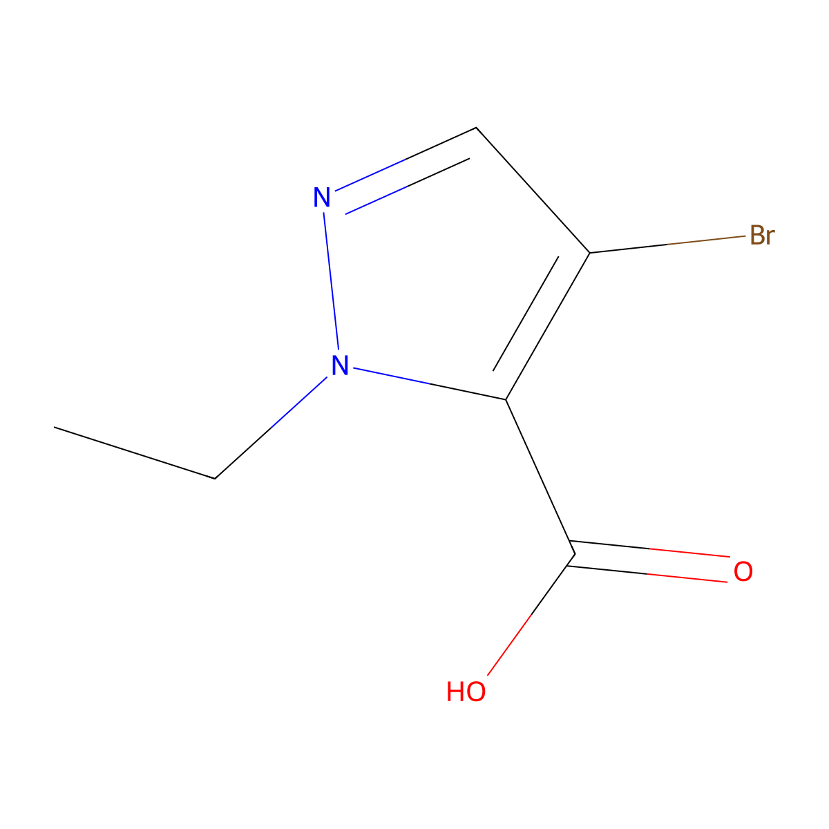 4-bromo-1-ethyl-1H-pyrazole-5-carboxylic acid molecular structure, CAS 514800-97-6