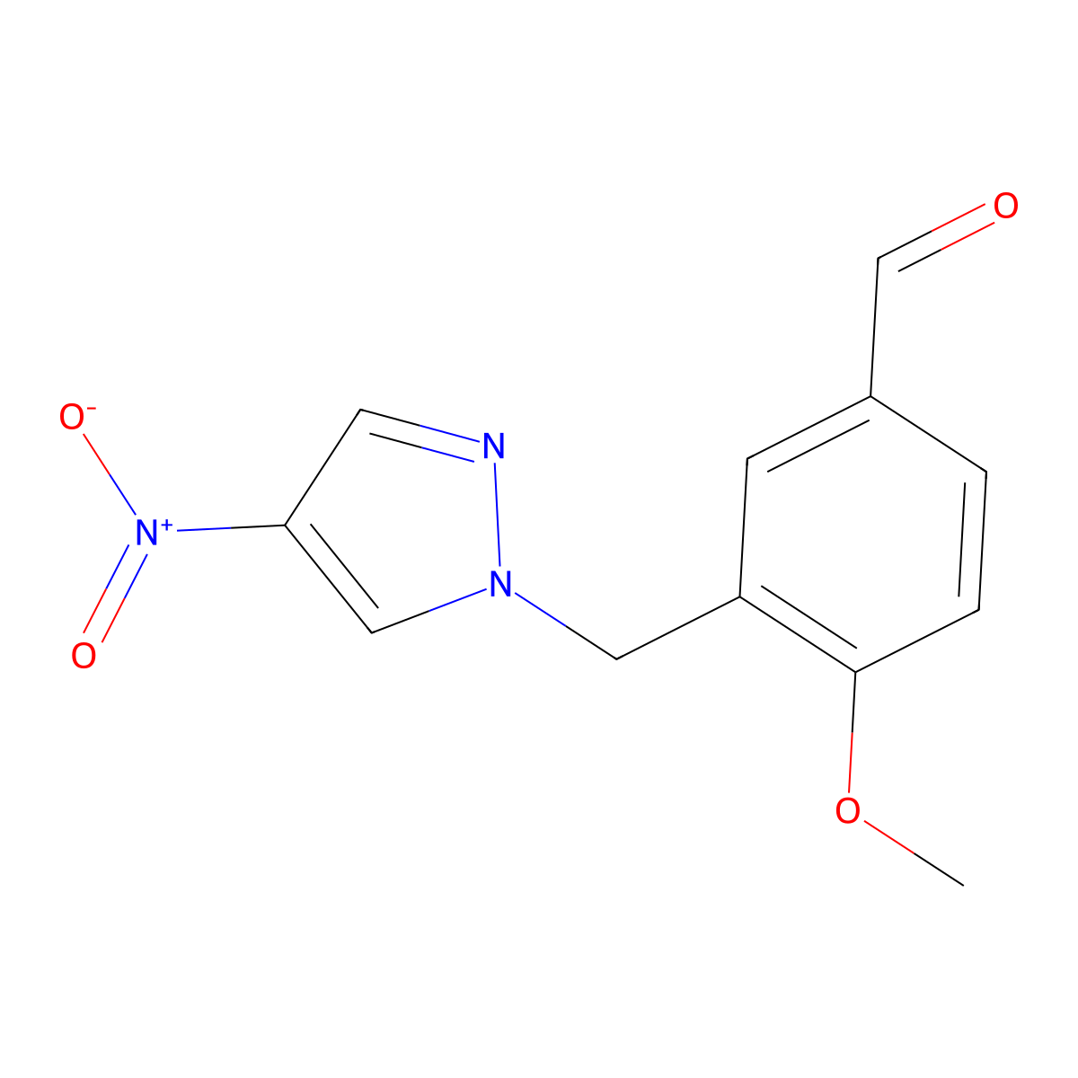 4-methoxy-3-[(4-nitro-1H-pyrazol-1-yl)methyl]benzaldehyde molecular structure, CAS 514800-99-8