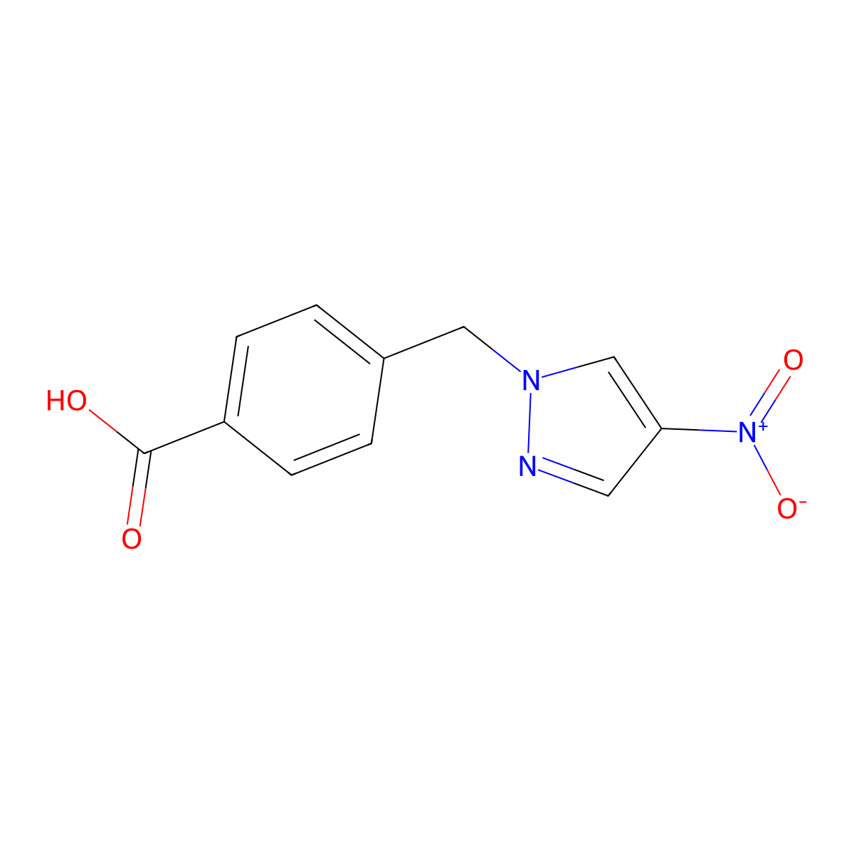 4-[(4-nitro-1H-pyrazol-1-yl)methyl]benzoic acid molecular structure, CAS 514801-08-2
