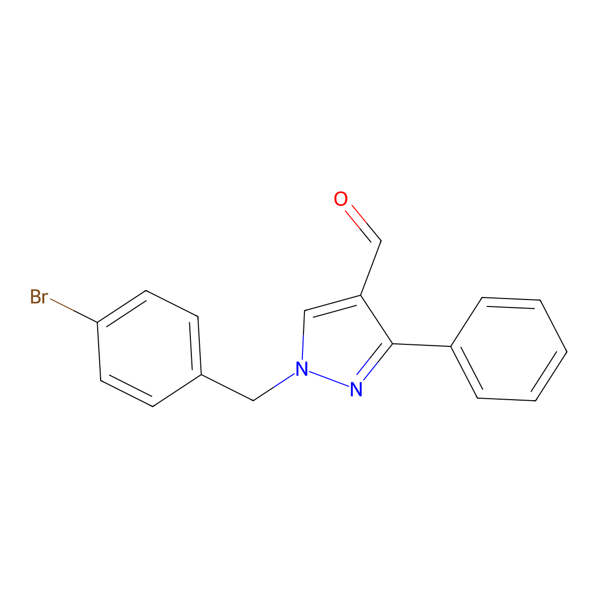 1-(4-Bromobenzyl)-3-phenyl-1H-pyrazole-4-carbaldehyde molecular structure, CAS 514801-11-7
