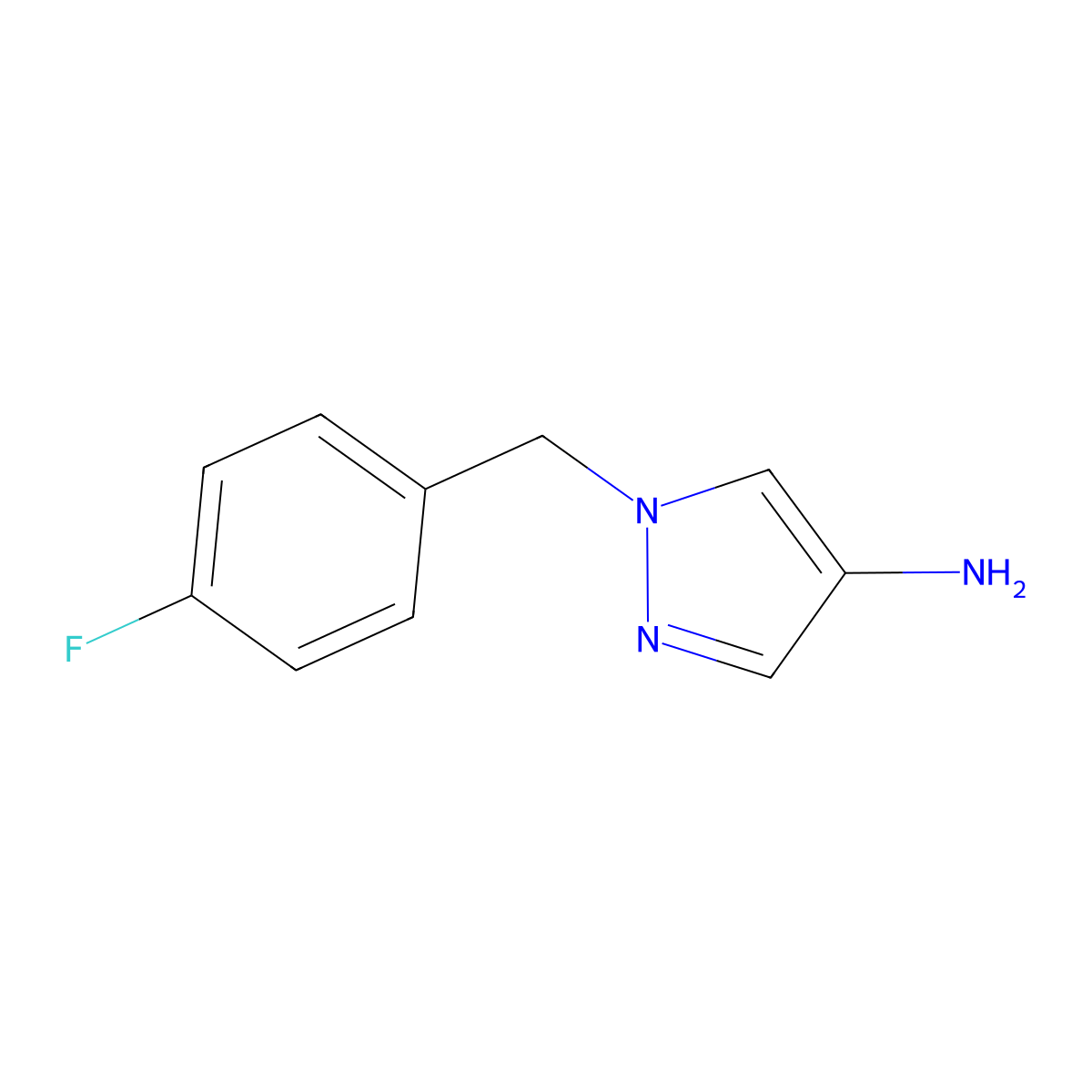 1-((4-Fluorophenyl)methyl)-1H-pyrazol-4-amine molecular structure, CAS 514801-12-8