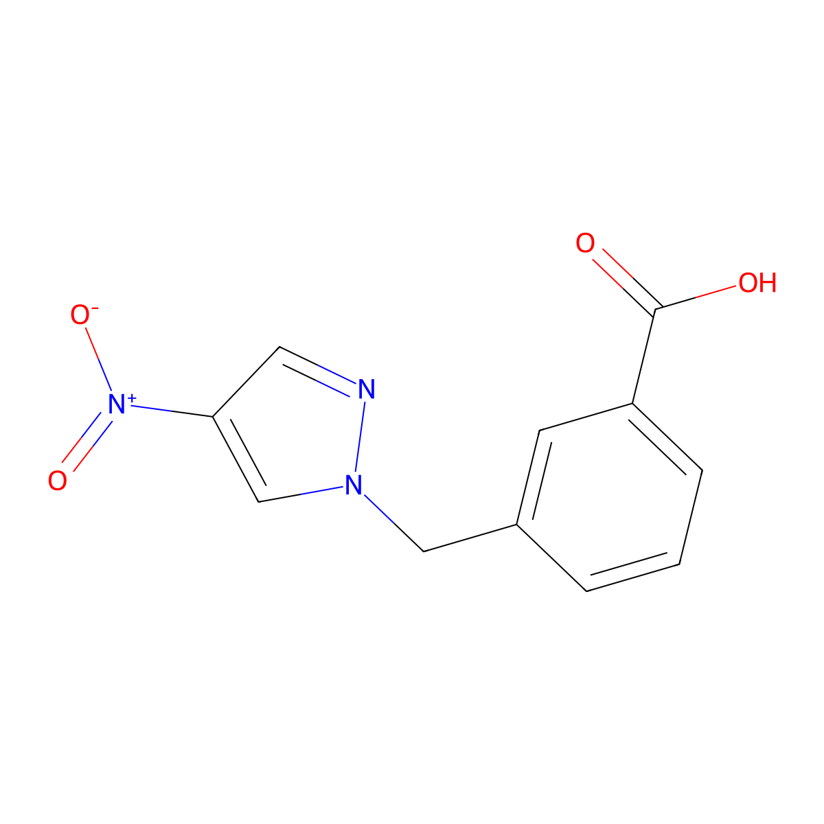 3-[(4-nitro-1H-pyrazol-1-yl)methyl]benzoic acid molecular structure, CAS 514801-16-2