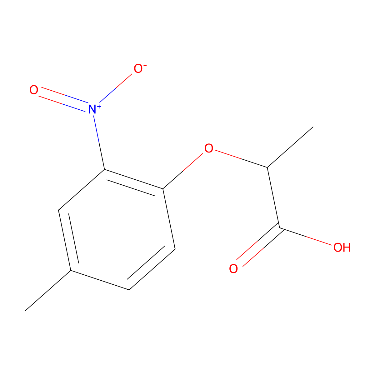 2-(4-Methyl-2-nitrophenoxy)propanoic acid molecular structure, CAS 514801-24-2