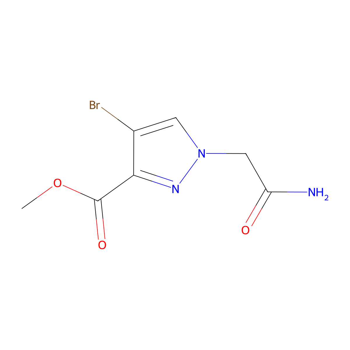 methyl 1-(2-amino-2-oxoethyl)-4-bromo-1H-pyrazole-3-carboxylate molecular structure, CAS 514801-26-4