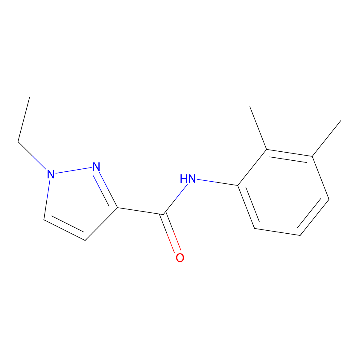 N-(2,3-dimethylphenyl)-1-ethyl-1H-pyrazole-3-carboxamide molecular structure, CAS 514801-30-0