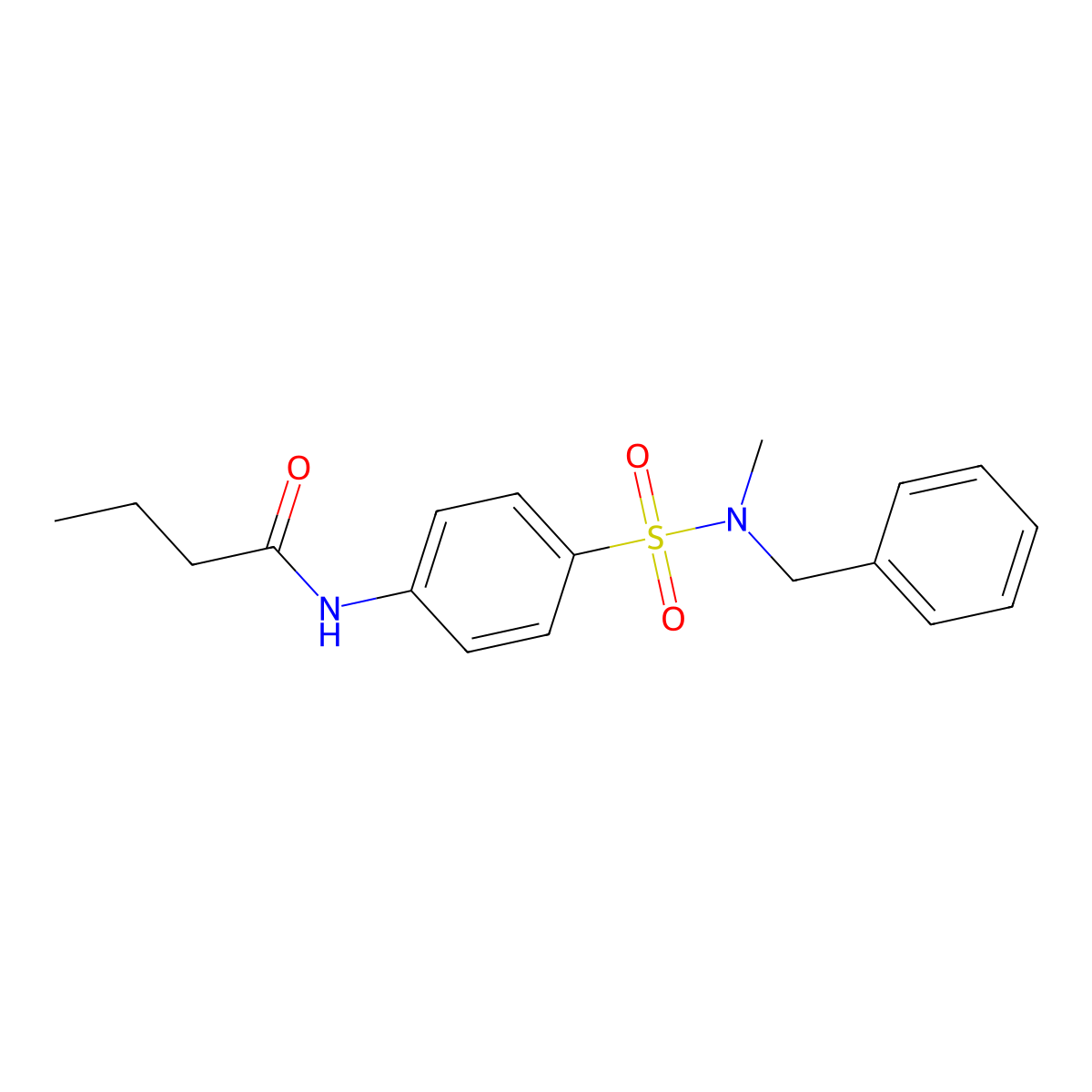 N-(4-{[benzyl(methyl)amino]sulfonyl}phenyl)butanamide molecular structure, CAS 514807-24-0