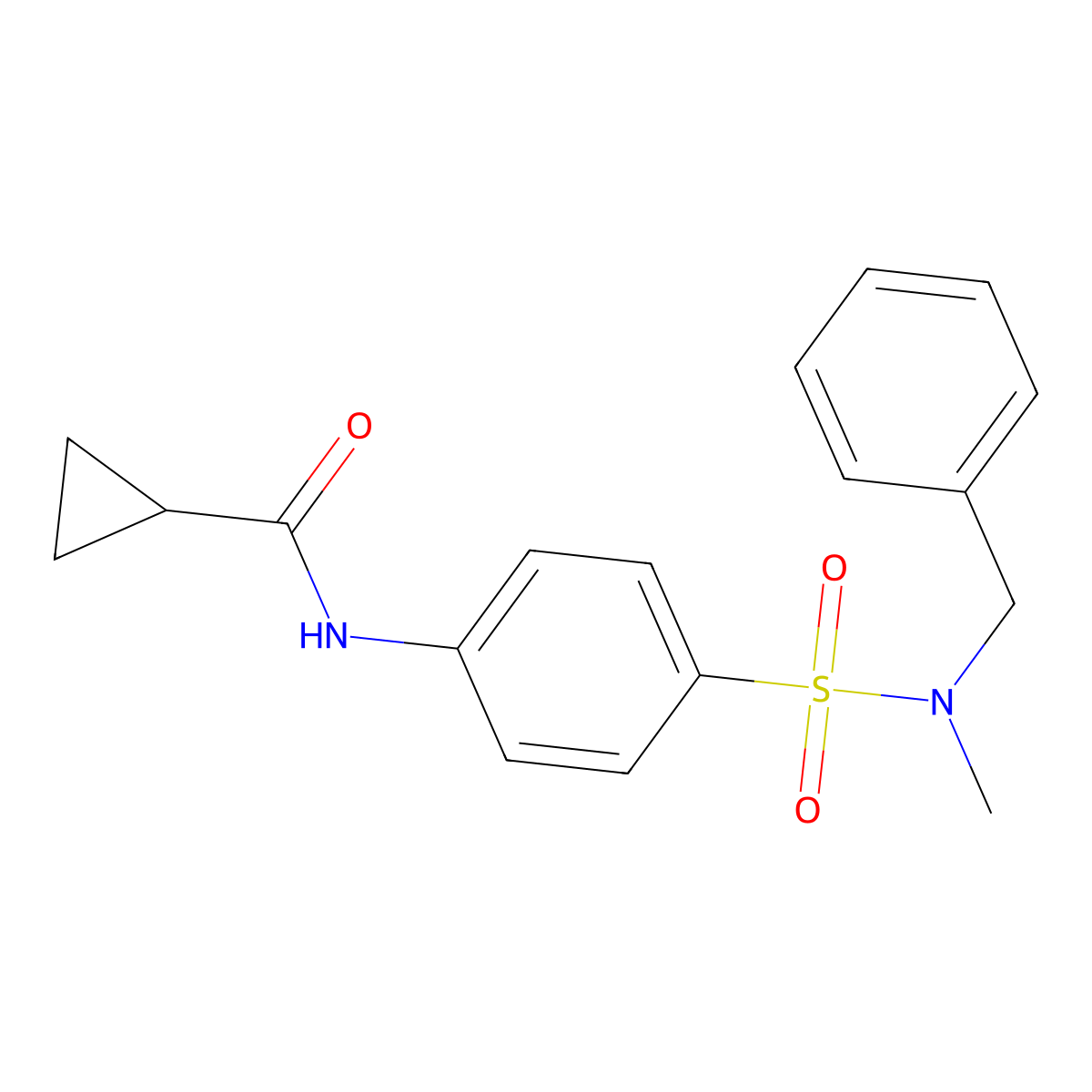N-(4-{[benzyl(methyl)amino]sulfonyl}phenyl)cyclopropanecarboxamide molecular structure, CAS 514807-30-8