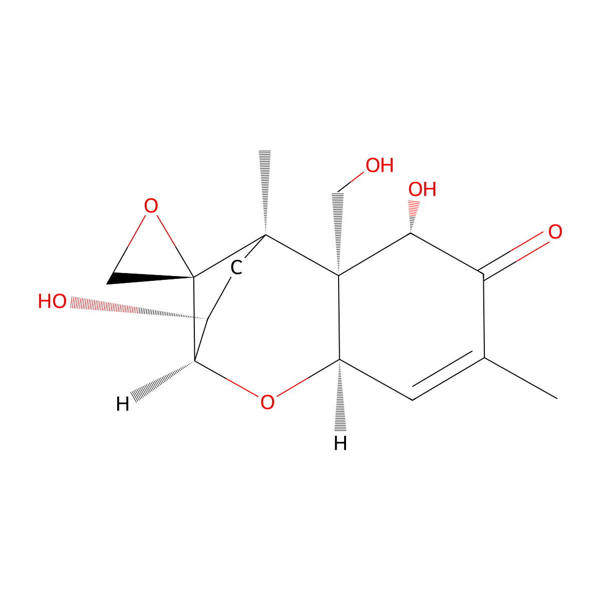Deoxynivalenol molecular structure, CAS 51481-10-8