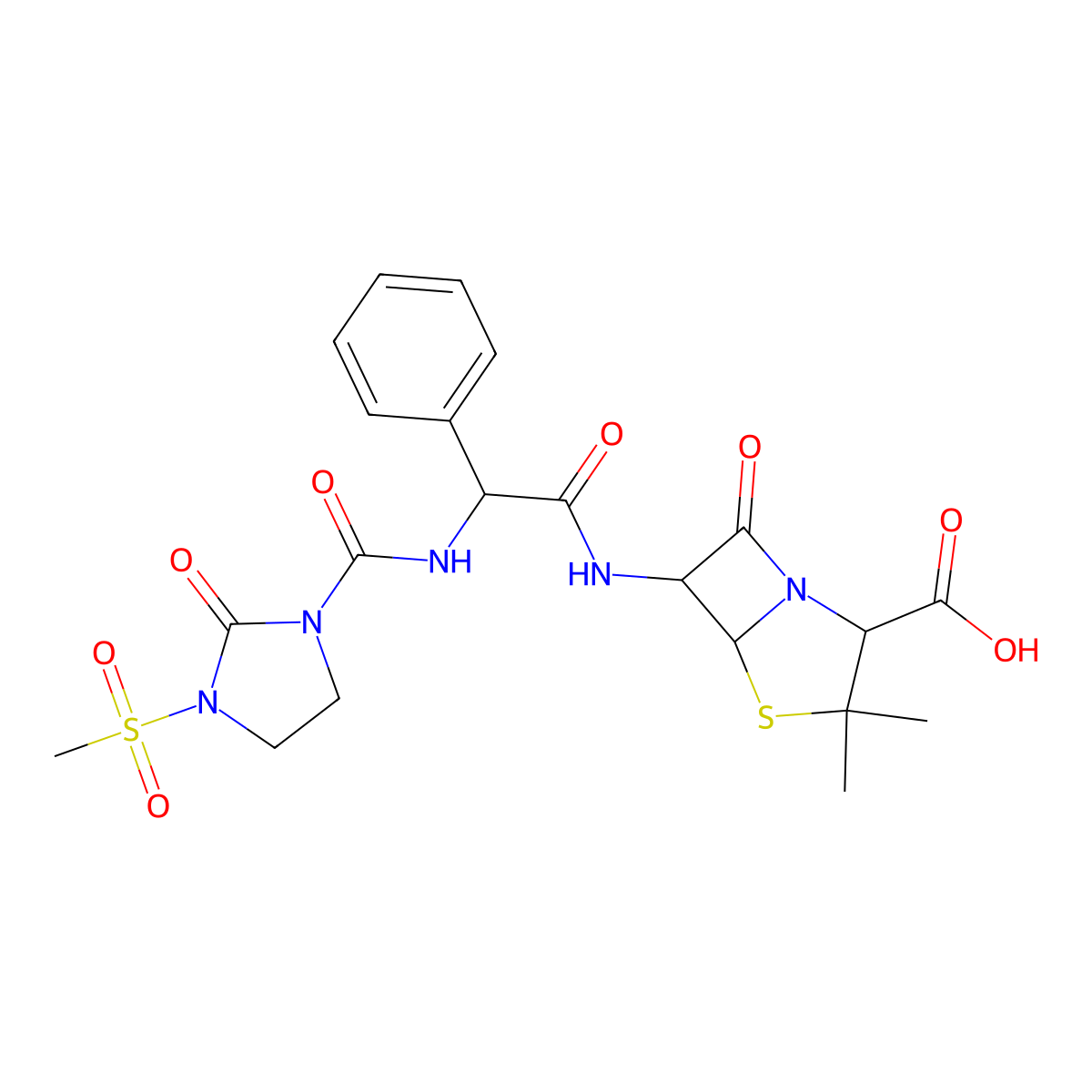 Mezlocillin molecular structure, CAS 51481-65-3