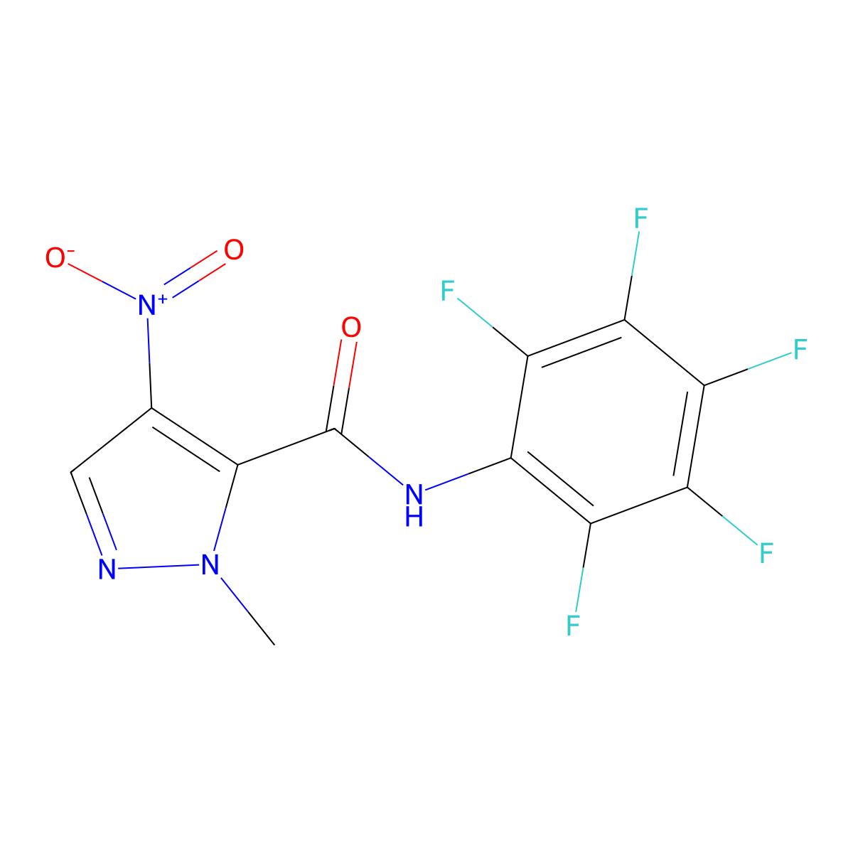 4-nitro-1-methyl-N-(2,3,4,5,6-pentafluorophenyl)-1H-pyrazole-5-carboxamide molecular structure, CAS 514816-01-4