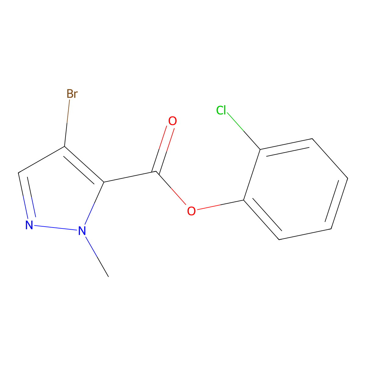 2-chlorophenyl 4-bromo-1-methyl-1H-pyrazole-5-carboxylate molecular structure, CAS 514816-24-1