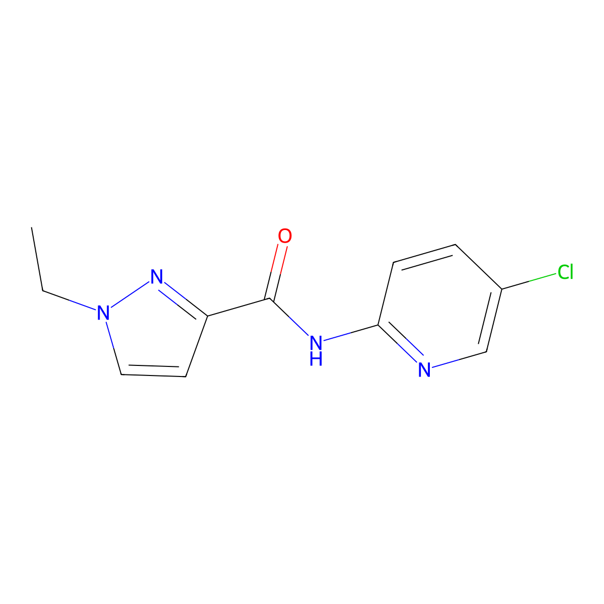 N-(5-chloropyridin-2-yl)-1-ethylpyrazole-3-carboxamide molecular structure, CAS 514816-26-3