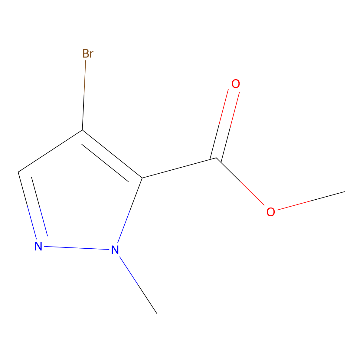 Methyl 4-bromo-1-methyl-1H-pyrazole-5-carboxylate molecular structure, CAS 514816-42-3