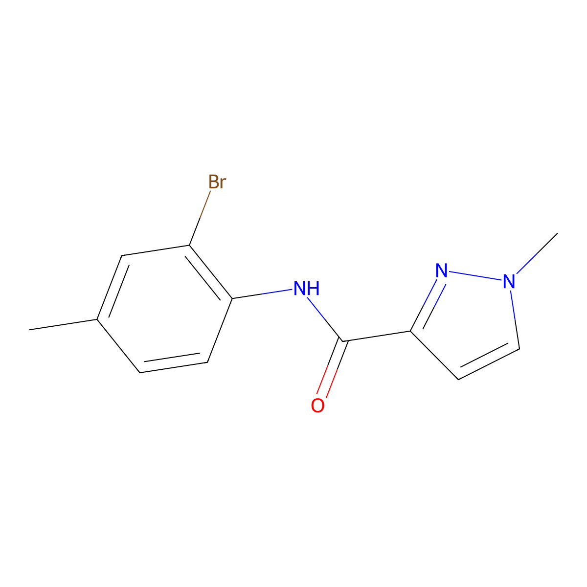 N-(2-bromo-4-methylphenyl)-1-methyl-1H-pyrazole-3-carboxamide molecular structure, CAS 514816-72-9