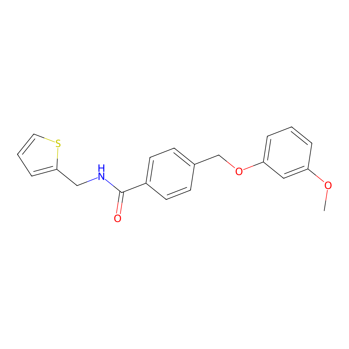 4-[(3-methoxyphenoxy)methyl]-N-(thiophen-2-ylmethyl)benzamide molecular structure, CAS 514816-79-6