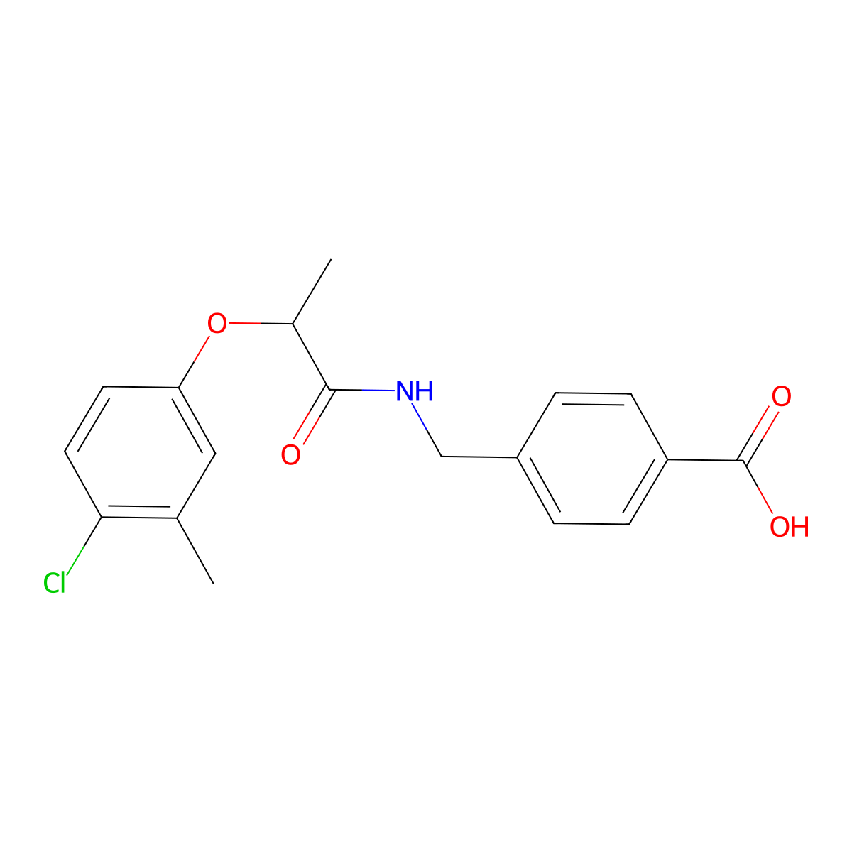 4-[[2-(4-Chloro-3-methylphenoxy)propanoylamino]methyl]benzoic acid molecular structure, CAS 514818-01-0