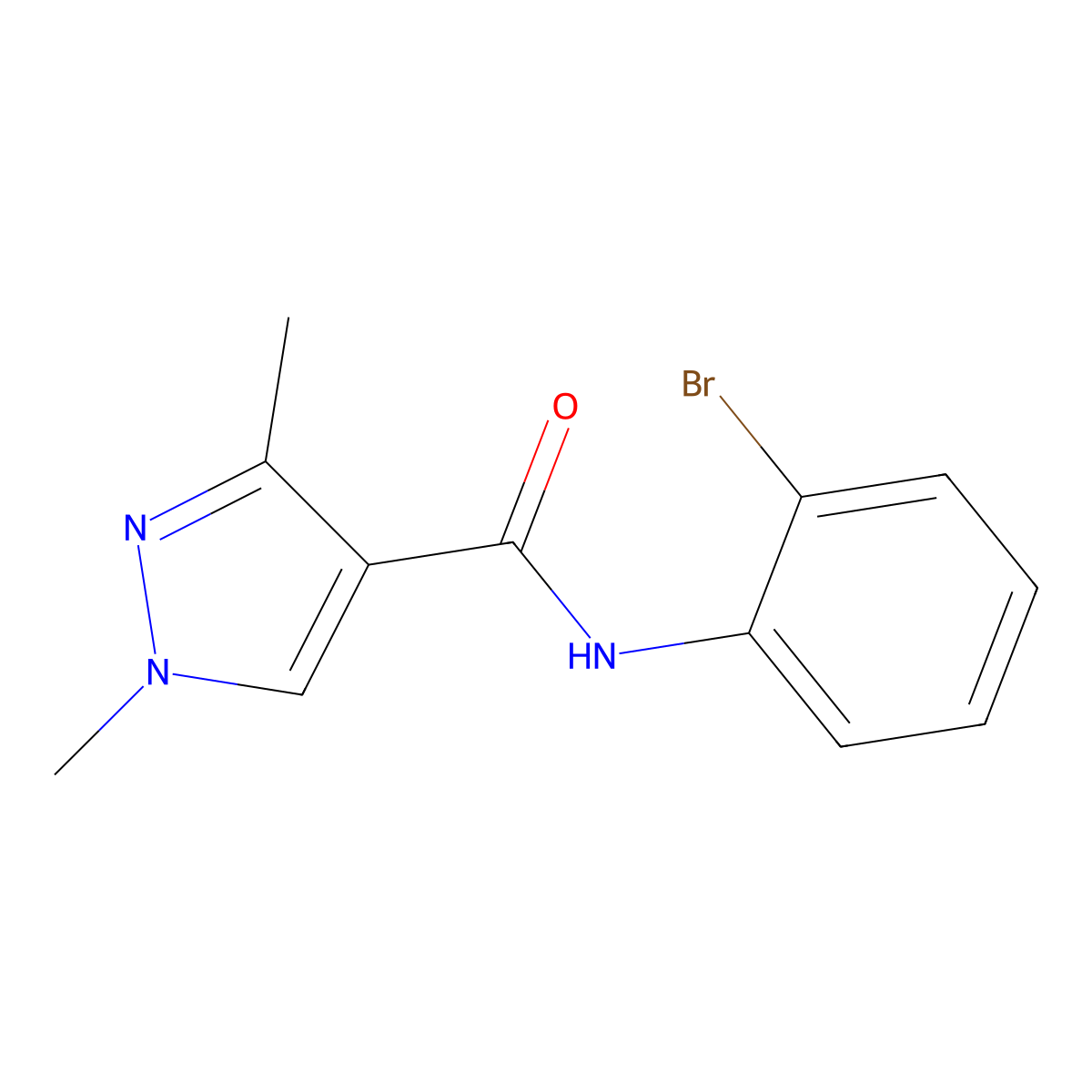 N-(2-bromophenyl)-1,3-dimethyl-1H-pyrazole-4-carboxamide molecular structure, CAS 514818-41-8