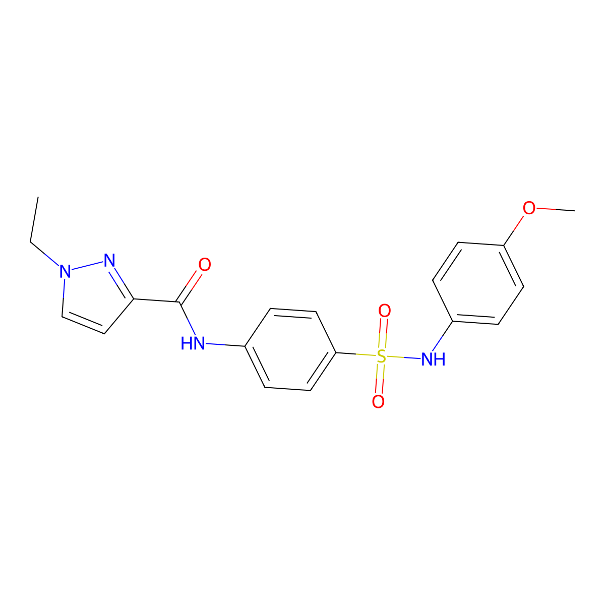 1-ethyl-N-{4-[(4-methoxyanilino)sulfonyl]phenyl}-1H-pyrazole-3-carboxamide molecular structure, CAS 514818-76-9