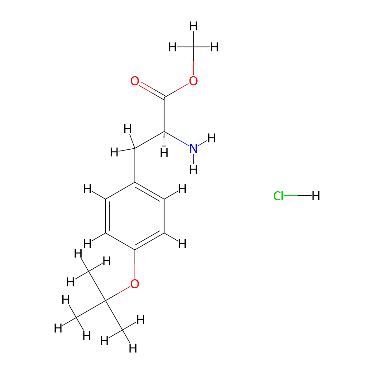 Methyl O-tert-butyl-L-tyrosinate hydrochloride molecular structure, CAS 51482-39-4