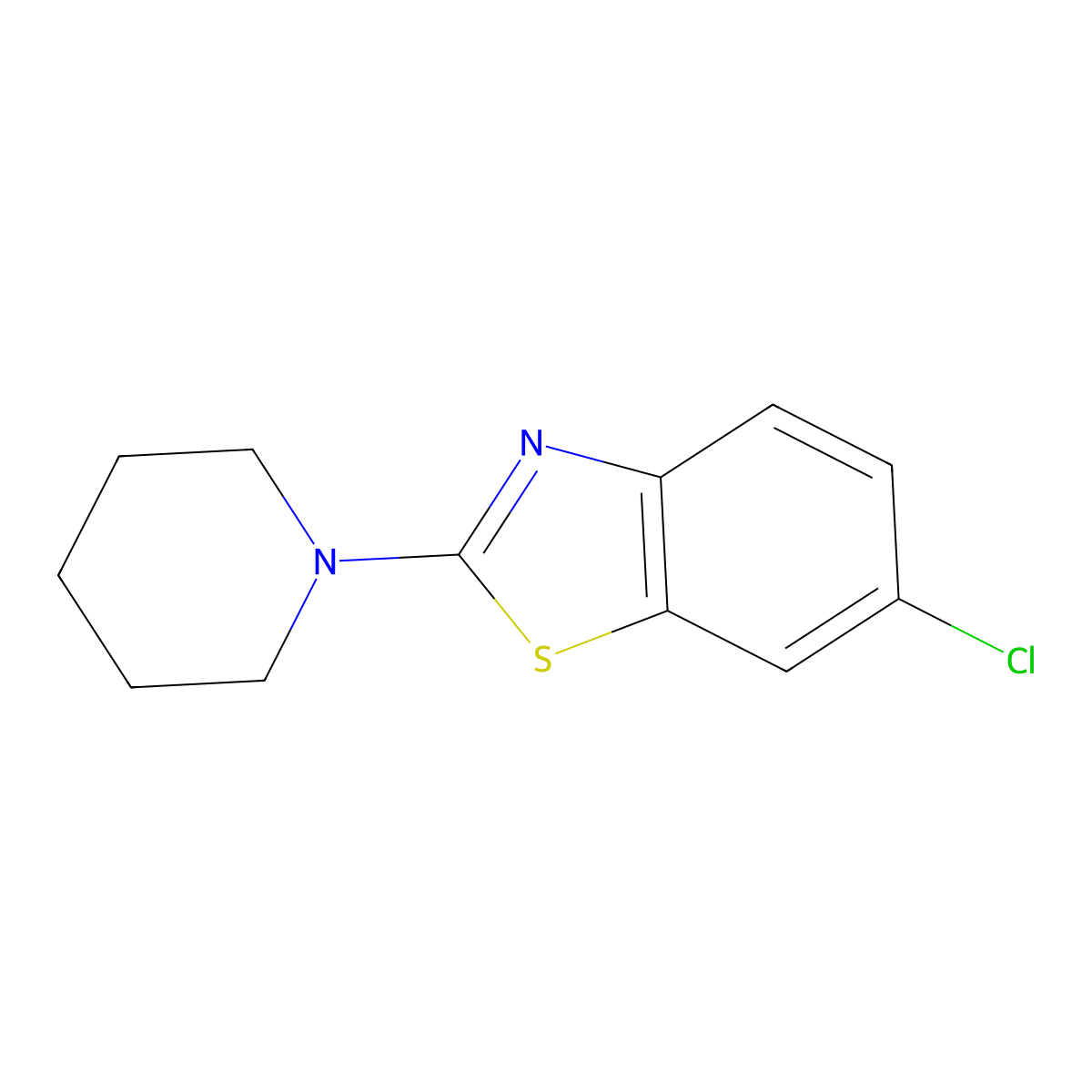 6-Chloro-2-(piperidin-1-yl)benzo[d]thiazole molecular structure, CAS 51482-97-4