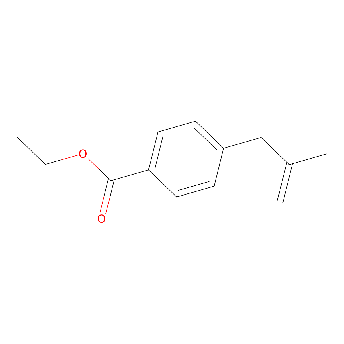 3-(4-Carboethoxyphenyl)-2-methyl-1-propene molecular structure, CAS 514821-16-0