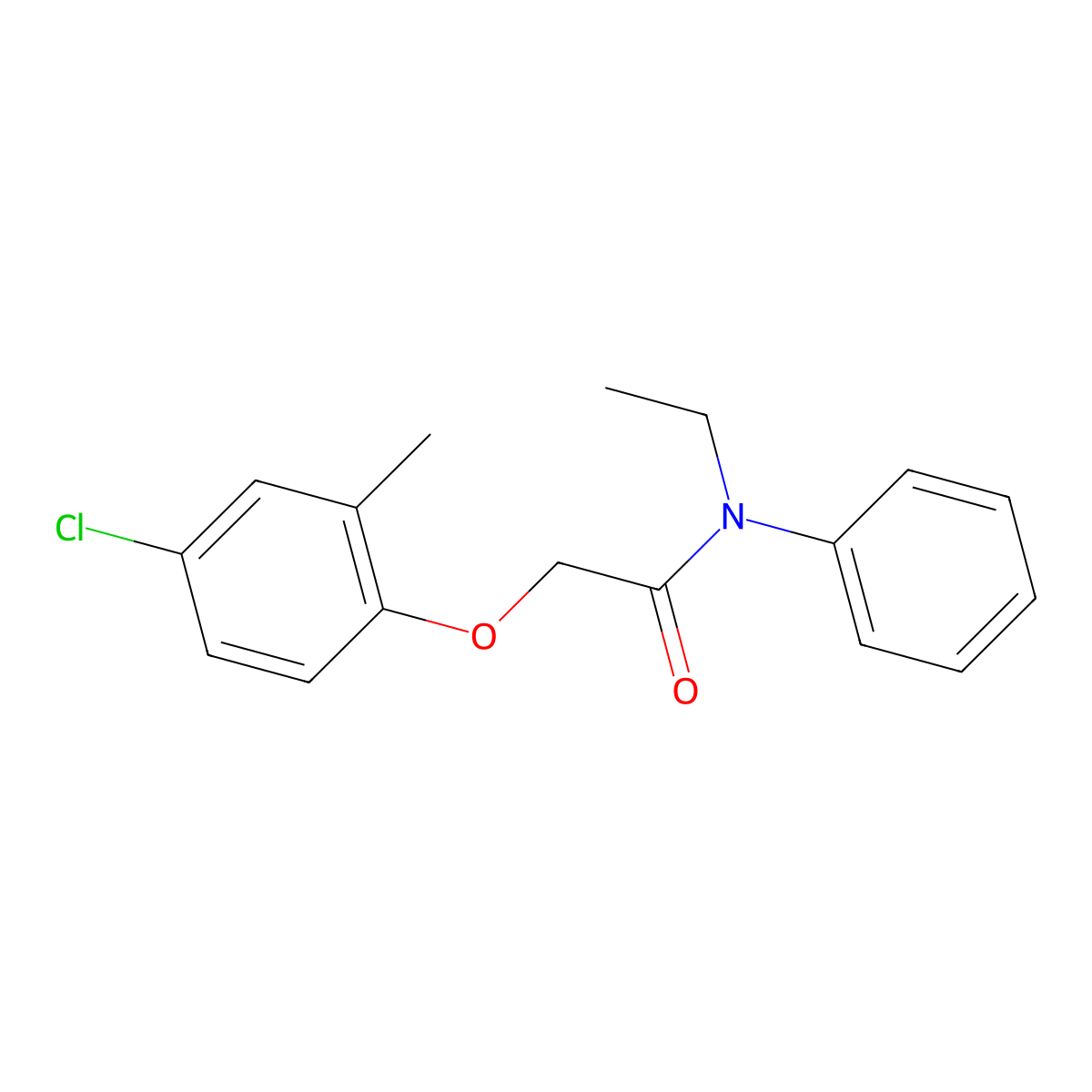 2-(4-chloro-2-methylphenoxy)-N-ethyl-N-phenylacetamide molecular structure, CAS 514823-50-8