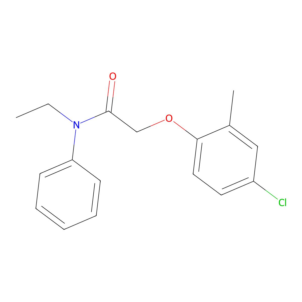 2-(4-chloro-2-methylphenoxy)-N-ethyl-N-phenylacetamide molecular structure, CAS 514823-50-8
