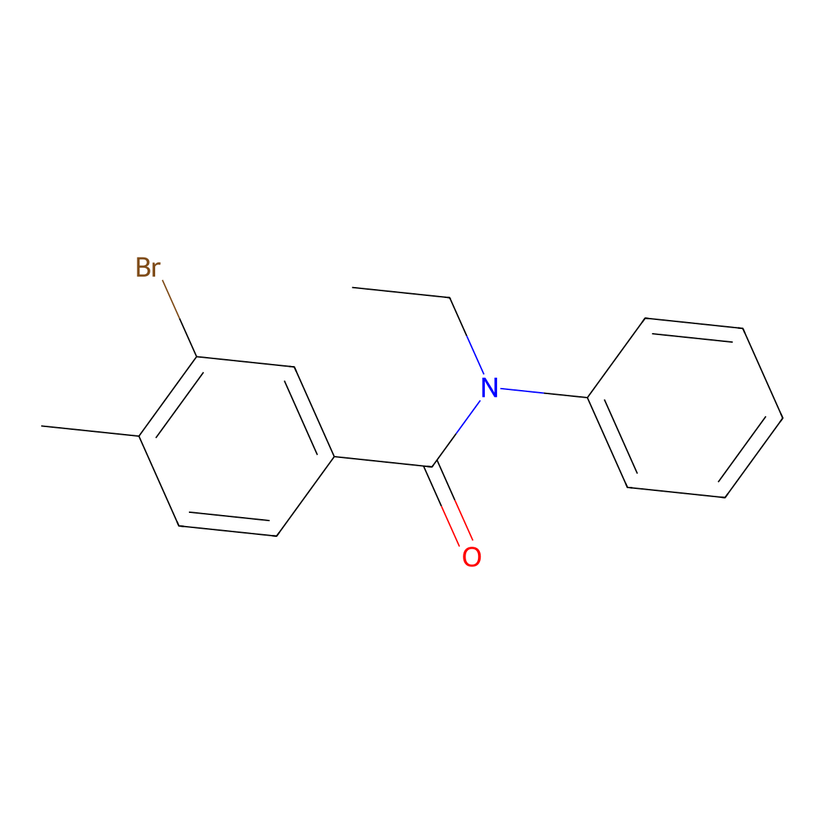 3-bromo-N-ethyl-4-methyl-N-phenylbenzamide molecular structure, CAS 514823-59-7