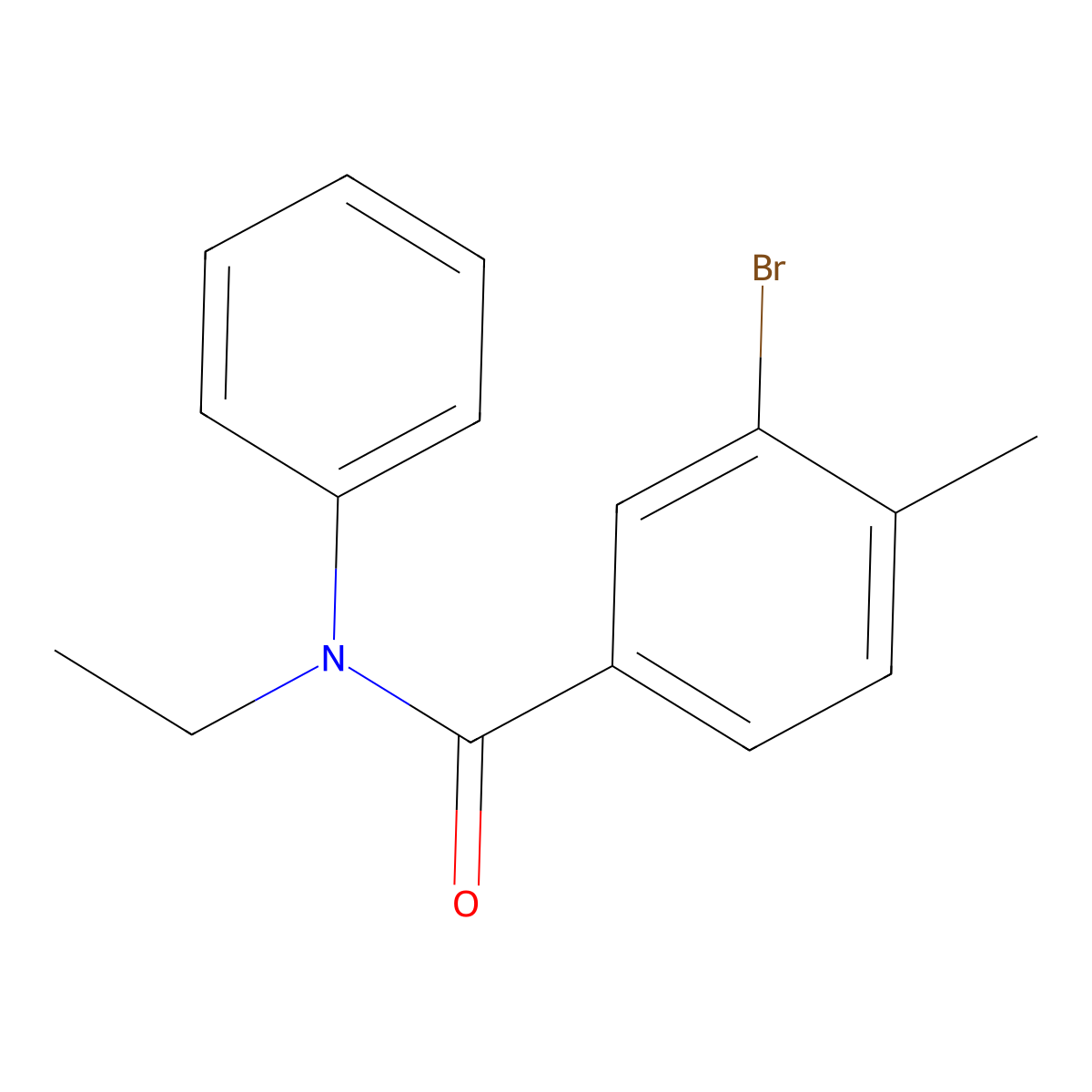 3-bromo-N-ethyl-4-methyl-N-phenylbenzamide molecular structure, CAS 514823-59-7