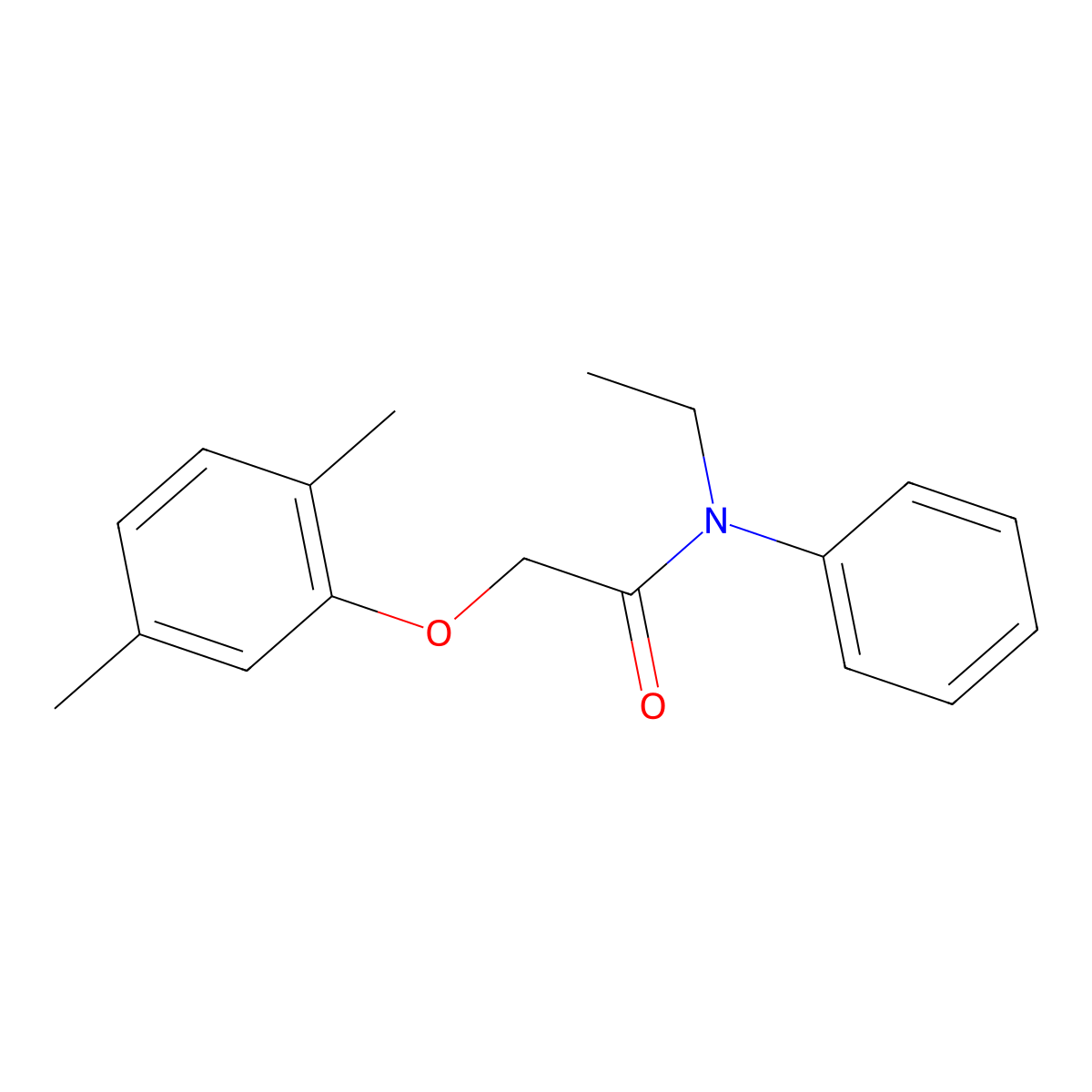 2-(2,5-dimethylphenoxy)-N-ethyl-N-phenylacetamide molecular structure, CAS 514823-62-2
