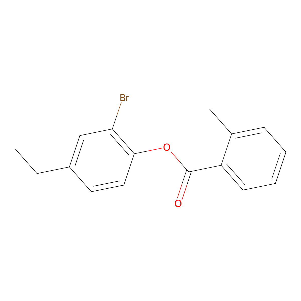 2-Bromo-4-ethylphenyl 2-methylbenzoate molecular structure, CAS 514823-79-1