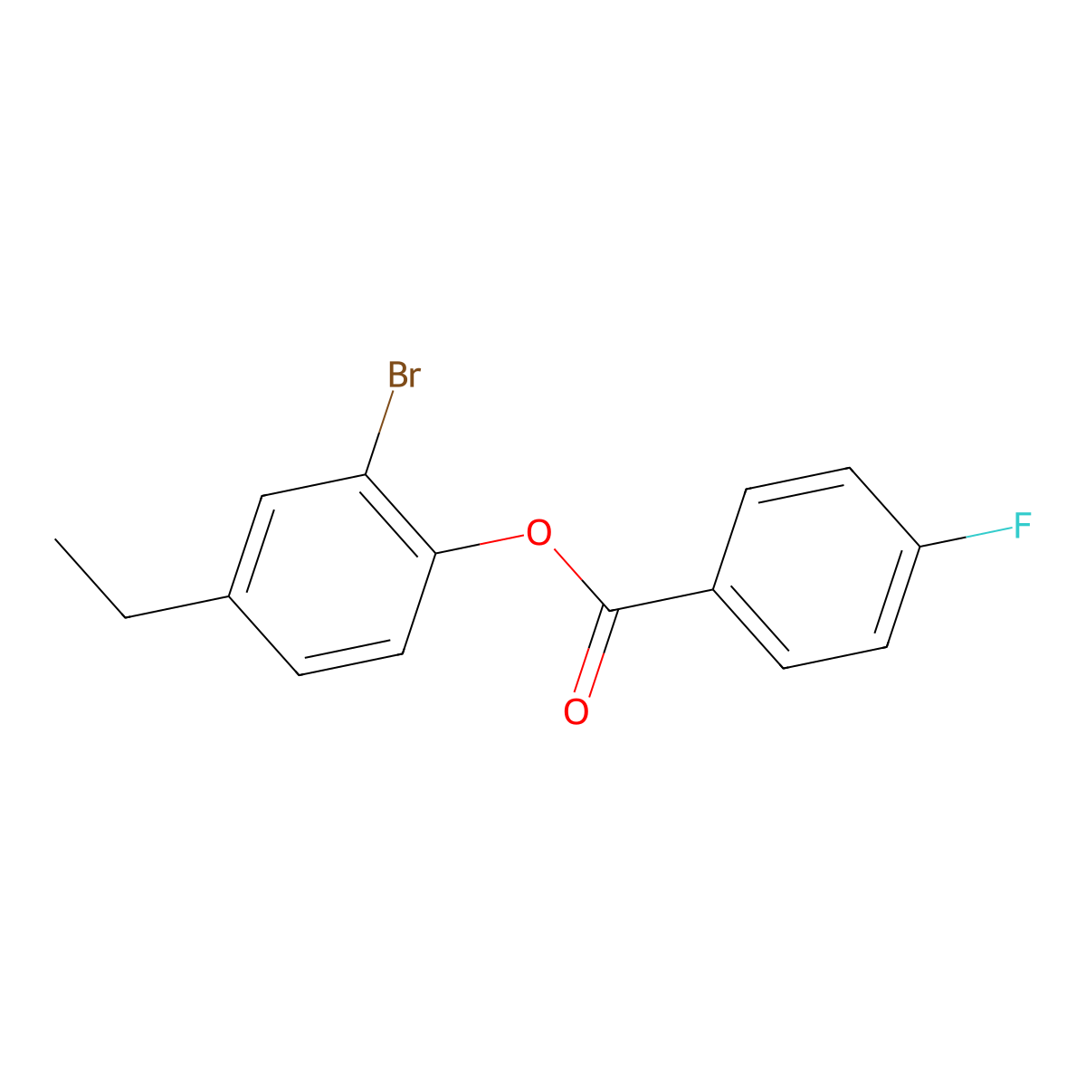 2-Bromo-4-ethylphenyl 4-fluorobenzoate molecular structure, CAS 514823-81-5